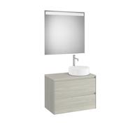 Ona Pack Meuble 2T+Plan Pr Lav Dte+Miroir 800 Chêne Blanchi-Roca A851715512