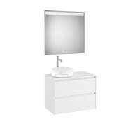 Ona Pack Meuble 2T + Plan Pr Lav Gche +Miroir 800 Blanc Mat-Roca A851717509