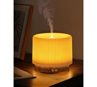 Onaboviva Buba Diffuseur d'arômes - Diffuseur ultrasonique avec humidificateur d'air en céramique et bambou, lumière de bien-être, minuterie, arrêt automatique, sans BPA, construction silencieuse < 25