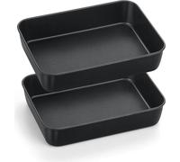Onader Mini plaque à pâtisserie antiadhésive Set de 2 plaques à pâtisserie en acier inoxydable Plat à tarte profond