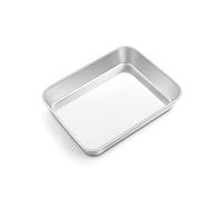 Onader Plaque de cuisson profonde en acier inoxydable, 23,8 x 18 x 5 cm | Petite plaque à gâteau rectangulaire pour lasagne, brownie, non toxique et sain, facile à nettoyer et passe au lave-vaisselle