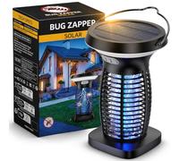 OnBeam Destructeur d'insectes solaire pour extérieur, 4200 V électrique | Chargement solaire et USB-C, étanche IPX5, mode automatique, lumière SOS, piège à mouches intérieur pour la maison, le jardin