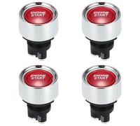 Onchdbfhuu 4X Bouton de Moteur Voiture DC 12 V 24 V Rouge Bouton de Démarrage de Voiture Bouton de Commutateur de Lumière Bouton de Démarrage Interrupteur D'Allumage pour Racing-Rouge