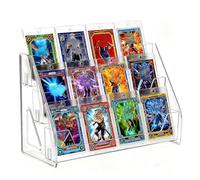 Oncpcare Présentoir transparent à 3 niveaux pour cartes à collectionner - Support vertical en PET pour Toploaders, supports magnétiques, cartes à collectionner et slabs de cartes standard