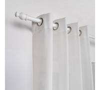 ondeco Tringle à rideau en bois 28 mm 1 rail Garniture complète de tringle à rideau Blanc 120 cm