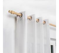 ondeco Tringle à rideaux en bois 28 mm 1-rail Garniture complète de tringle à rideau en pin 160 cm