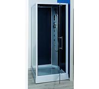 ONDÉE - Cabine hydromassante NIKY - Compact et Installation réversible - Montage avec silicone - Accès de face à porte pivotante en verre trempé 5mm - 90x90x215cm - Livrée en Kit
