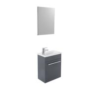 ONDEE - Lave-mains NINO - avec miroir - 44cm - Gris - Laqué - Livré en kit