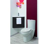 ONDÉE, Meuble Lave-Mains à Suspendre Collection Nino, Meuble d'angle Compact, Choix de Couleurs, 1 Porte, Fermeture Progressive, Installation réversible, Largeur 53cm, Finition laqué Gris
