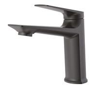 ONDÉE - Mitigeur De Lavabo ARIANE - Taille S - Silhouette Épurée - Manette Ergonomique En Métal - Cartouche Céramique Ø30 Mm - Débit 5L/Min - Gris - Design Moderne - Finition Titane Brossé
