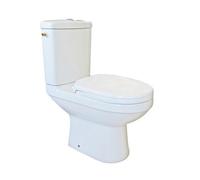 ONDÉE - Pack WC CLAIN à bride sortie Horizontale - Cuvette faible profondeur 39cm - Céramique blanche - Abattant avec frein de chute - Mécanisme de chasse 3/6L - Alimentation latérale réversible