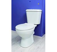 ONDÉE Pack WC ECO avec bride SH H71-4xl36x65-8cm Abattant ABS Cuvette h38 | Mécanisme de chasse 3/6L, Robinet flotteur avec raccord plastique, Alimentation latérale réversible, blanc, finition soignée