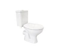 ONDÉE - Pack WC SERTI NF à bride SH - H75 - 5xl36 - 7x62cm - Cuvette NF 38 ,5cm- Céramique - Abattant NF en ABS - Mécanisme de chasse NF 3/6L - Robinet flotteur silencieux avec raccord plastique