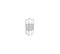 ONDÉE - Porte de douche MISSI - Façade coulissante accès d'angle. 70x185cm - Epaisseur 4mm - Installation réversible - Verre trempé sérigraphié 3 bandes blanches