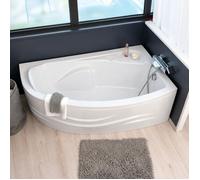 ONDEE ZEN Baignoire FANY - Baignoire d'angle 160x90cmD - ABS et Acryl renforcé 3mm - Blanc