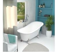 ONDEE ZEN Baignoire RETRO 1900 - Baignoire îlot 170x75cm - Acryl. renforcé 12mm - Blanc