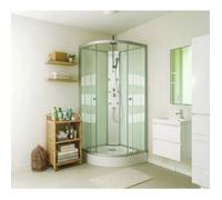ONDEE ZEN Cabine de douche hydromassante AMELIA - Porte Coulissante - Blanc - 1/4 C - 90cm