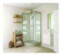 ONDEE ZEN Cabine de douche hydromassante AMELIA - Porte Coulissante - Gris - 1/4 C - 90cm