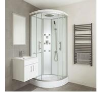 ONDEE ZEN Cabine de douche hydromassante MERIDA - Porte coulissante - quart de cercle 80cm