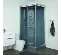 ONDEE ZEN Cabine de douche hydromassante SERY - Porte coulissante - Chromé - 120x80cm