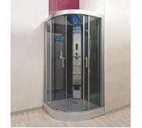 ONDEE ZEN Cabine de douche hydromassante - SKADI - radio- Chromothérapie LED - 1/4C 100 cm - Noir