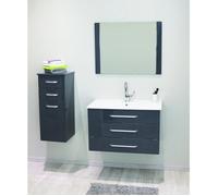 ONDEE ZEN Colonne de salle de bain à suspendre LONIA - 35cm - Grise - Laqué - Livré en kit