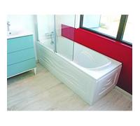ONDEE ZEN Kit Baignoire rectangulaire 170x70 et tablier motif vague - abs et acryl 3mm - blanc