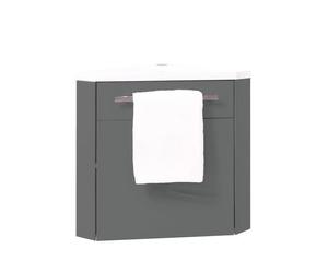 ONDEE ZEN Lave-mains d'angle NINO - 53cm - Gris - Laqué - Livré en kit