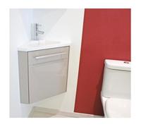 ONDEE ZEN Lave-mains d'angle NINO - 53cm - Taupe - Laqué - Livré en kit