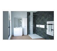 ONDEE ZEN Meuble de salle de bain à poser PALERMO - 80cm - Blanc - laqué - Livré en kit