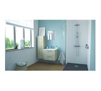 ONDEE ZEN Meuble de Salle de Bain SMART - Suspendu - 60cm - 2 tiroirs - Finitions Bois