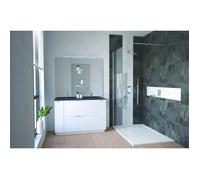 ONDEE ZEN Meuble salle de bain à poser PALERMO - 120cm - Laqué Blanc - Plan vasque noir