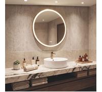 ONDEE ZEN Miroir salle de bain Éclairant ALEXINE - Contour Cuivre brossé - Ø80 cm