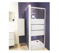 ONDEE ZEN Porte de douche MISSI - Pivotante - Finition Blanc - 80x185cm