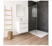 ONDEE ZEN Receveur de douche NARA - Antidérapant Découpable 80x180 cm Résine Blanc Bonde