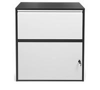 Ondis24 Korona Boîte aux lettres pour colis, paquets, envois de marchandises et lettres avec coffre-fort pour colis (XXL 103 cm x 73 cm, noir/gris)
