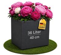 Ondis24 Pot de fleurs Caro - Aspect béton - XXL sur roulettes - En plastique 100 % recy rand extérieur - Anthracite - 40 cm