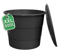 Ondis24 Récupérateur d'eau de pluie en plastique XXL 500 l avec couvercle - Tonneau de stockage d'eau pour jardin, robuste et résistant aux UV - Réservoir d'eau de pluie pour l'irrigation - Tonneau de