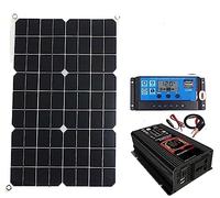 Onduleur 110-220 onduleur de batterie solaire 4000W/6000W panneau solaire 18W contrôleur LED affichage onduleur solaire batterie carte de charge intelligente(Black 4000W,50Hz)