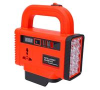 Onduleur avec Lumière LED, 200W, Compatible avec Makita | Lampe de travail LED 30 W, 1 prise secteur, 2 ports USB, conversion 20 V-110 V, conception légère