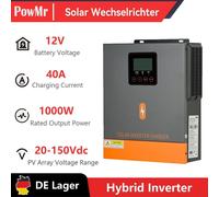 Onduleur hybride solaire – 1000W – 12V – onde pure – contrôleur de charge MPPT 40A – avec écran LCD