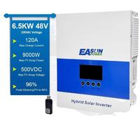 Onduleur hybride solaire, 120A MPPT, surveillance WiFi, SMS, 6,5 kVA