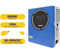 Onduleur hybride solaire, sinusoïde pure, technologie MPPT, modèle ANJ-5KW-48V-WIFI, tension 220-240V