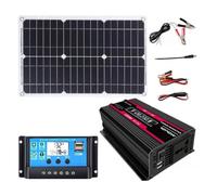 Onduleur, Kit Complet de système d'énergie Solaire, contrôleur Charge Panneau et onduleur pour énergie Hors réseau(Zwart)