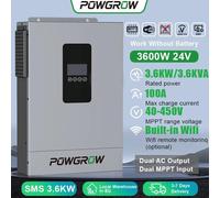 Onduleur solaire hybride, double entrée MPPT, surveillance en temps réel, SMS-3.6KW-W