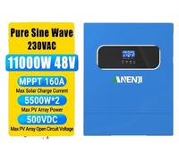 Onduleur solaire hybride, double MPPT, fonctionnement en réseau et en îlotage, ANJ-HHS-11KW-48V, 48 V, 220-240 V