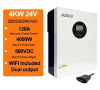 Onduleur solaire hybride, double MPPT haute efficacité, surveillance Wi-Fi, modèle GSK-4KW-24V-WIFI