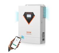 VEVOR Onduleur Solaire Hybride 6000 W Chargeur à Onde Sinusoïdale Pure Tout-en-un, 48 V CC vers 220/230 V CA Monophasé, Contrôleur Solaire MPPT 120 A Intégré, pour Systèmes Photovoltaïques Hors Réseau