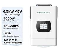 Onduleur solaire hybride, Wi-Fi intégré, puissance de sortie élevée, gestion de l'énergie intégrée, 6,5 kW, 48 V