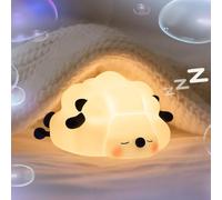 One bird Veilleuse mignonne en forme de mouton endormi pour enfants - Silicone de qualité alimentaire, charge de type C, modes commutables par pétrissage - Idéal pour les chambres de bébés et